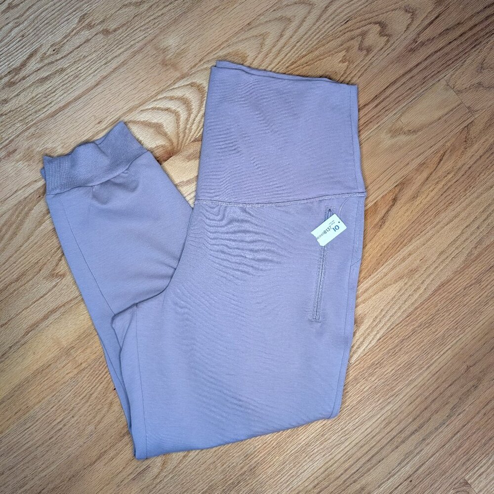 NWT Women's Old Navy Maternity Dynamic Fleece Joggers Purple Sz Large